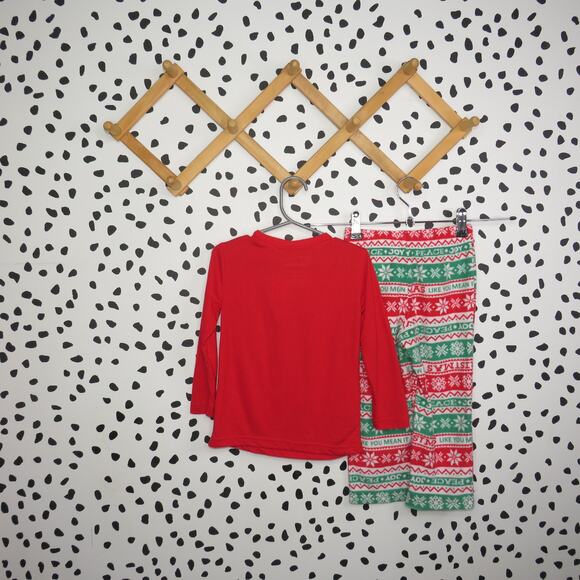 Jammies For Your Families Red Festive Fair Isle Toddler Holiday Pajamas - Picture 3 of 6